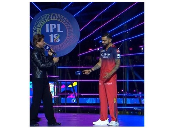 Entertainment News | Virat Kohli Shakes Leg to 'Jhoome Jo Pathaan' in IPL 2025 Opening Ceremony, SRK Calls Him 'GOAT'