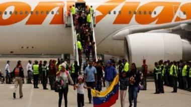 World News | First Deportation Flight with 199 Venezuelans Lands in Caracas as Repatriations Resume