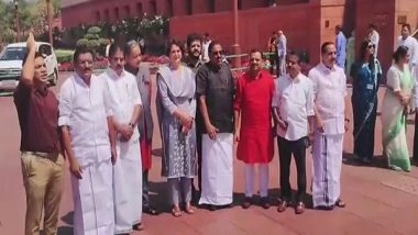 India News | Kerala MPs, Including Priyanka Gandhi Protest Outside Parliament over MNREGA Issue
