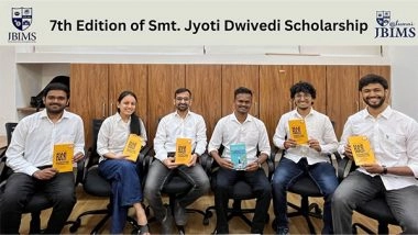 Business News | Smt. Jyoti Dwivedi Memorial Scholarship Celebrates 7th Edition, Empowering Students at JBIMS