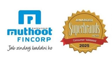 Business News | Muthoot FinCorp Wins Superbrand 2025 Title, Strengthening Its Legacy of Trust