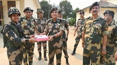 India News | ADG BSF Eastern Command Ravi Gandhi Visits BOP Khantalang and Pushparampara in Tripura