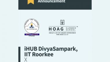 Business News | HOAG Partners with IHUB DivyaSampark, IIT Roorkee to Launch India's First Ivy-Grade Summer School Program