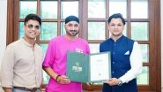 Business News | Harbhajan Singh Praises the Youth Icon of MP, Akash Singh Rajput, for Hosting the World's Biggest Cricket Tournament in Surkhi