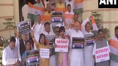 India News | Bihar: Opposition Parties Protest Outside Bihar Assembly over Waqf Bill and Revised Quota Inclusion