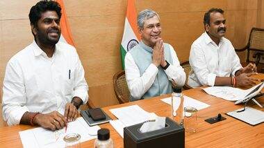 India News | Tamil Nadu BJP Chief Annamalai Meets Union Minister Ashwini Vaishnaw, Announces New Train Service