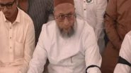 India News | Lok Sabha MP Assadudin Owaisi Joins Black Arm-band Protests Against Waqf Bill on Alvida Jumma