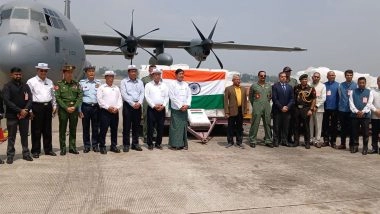 World News | India Hands over First Tranche of Relief Material to Myanmar