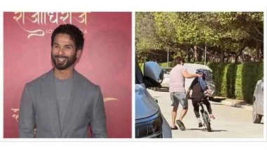 Entertainment News | Shahid Kapoor Teaches Son Zain How to Ride a Cycle with a Towel, 'Chachu' Ishaan React Hilariously