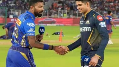 Sports News | IPL 2025: MI Skipper Hardik Wins Toss, Opts to Bowl First Against GT
