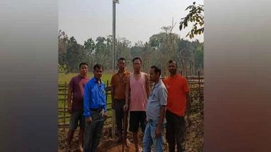 India News | Aaranyak Installs Solar Street Lights in 16 Human-Elephant Conflict Hit Villages in Assam, Meghalaya