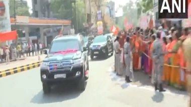 India News | PM Narendra Modi Holds Roadshow in Nagpur After Paying Tribute to RSS Founders