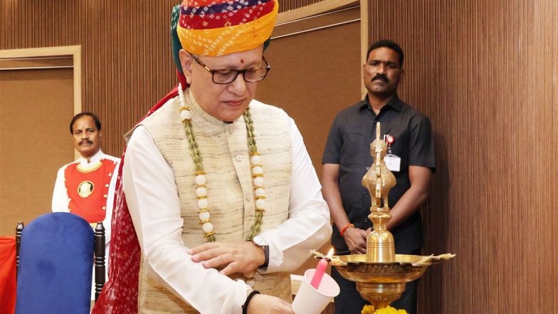 India News | Hyderabad: Governor Jishnu Dev Varma Graces Rajasthan Foundation Day, Praises Heritage, Unity