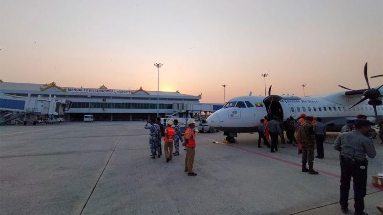 World News | Op Brahma: India's First Relief Package Lands at Myanmar