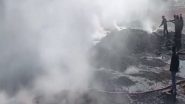 India News | Delhi: Fire Breaks out at Slipper and Shoe-cutting Waste Godown in Zakhira