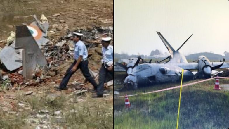 IAF Plane Mishap: In 2 Separate Incidents, Indian Air Force&rsquo;s Jaguar Fighter Jet Crashes After Taking Off From Ambala Airbase; AN-32 Aircraft Crash-Lands in West Bengal (See Pics and Videos)