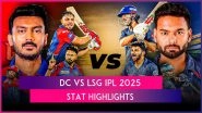 DC vs LSG IPL 2025 Stat Highlights: Ashutosh Sharma&rsquo;s Power-Packed Knock Drives Delhi Capitals to Thrilling Victory