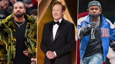 Oscars 2025: Conan O’Brien Takes Dig at Drake and Kendrick Lamar’s Feud With ‘Pedophile’ Remark (Watch Video)