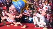 Elon Musk Mocked During Rosenmontag Celebration in Germany's Dusseldorf, Parade Float Shows US Billionaire Peeing in Diaper While Holding Swastika (Watch Video)