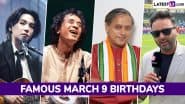 Famous Birthdays on March 9: Suga, Zakir Hussain, Shashi Tharoor and Parthiv Patel – Know About Celebrities and Influential Figures Born on March 9