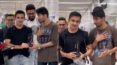 Fan Gifts Lord Ram Idol to Gautam Gambhir After India's ICC Champions Trophy 2025 Title Win, Video Goes Viral