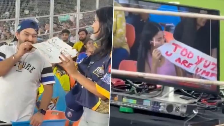 Spectators Spotted Eating Placards During GT vs PBKS IPL 2025 Match in Ahmedabad, Netizens Say 'Only DSP Siraj Can Solve This Mystery' (Watch Videos)