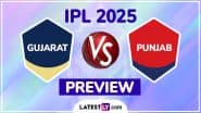 GT vs PBKS IPL 2025 Preview: Key Battles, H2H, Impact Players and More About Gujarat Titans vs Punjab Kings Indian Premier League Season 18 Match 5