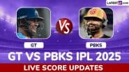 GT 243/5 in 20 Overs | GT vs PBKS Live Score Updates of IPL 2025: Shashank Singh, Shreyas Iyer's Strong Finish Power Punjab Kings to Strong Total