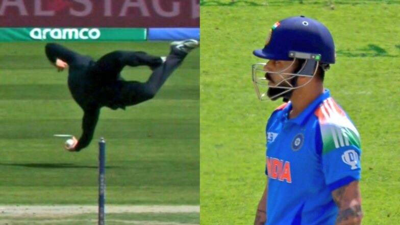 Virat Kohli Wicket Video: Watch Glenn Phillips' One-Handed Stunner to Dismiss Indian Batter in His 300th ODI During IND vs NZ ICC Champions Trophy 2025 Match