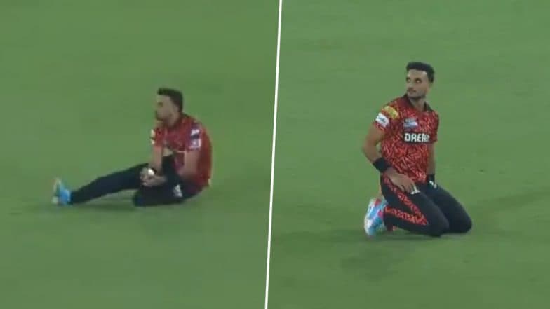 Harshal Patel Takes Spectacular Catch Running In From the Deep To Dismiss Ayush Badoni During SRH vs LSG IPL 2025 Match (Watch Video)