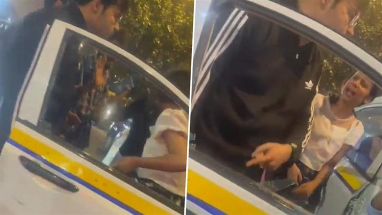 Road Rage Caught on Camera in Noida: Girls Protest As Group of Young Men Attack Taxi Driver Near Logix Mall; Mutual Settlement Reached Between Both Parties, Say Cops (Watch Video)