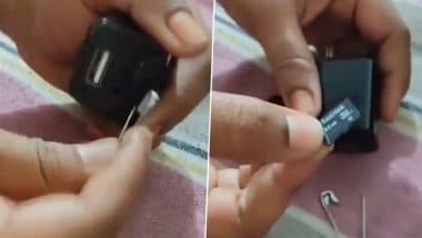 Sangareddy Shocker: Hidden Camera Found Inside Mobile Charges in Girls’ Hostel in Telangana, Warden Arrested (Watch Video)