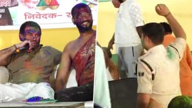 ‘Thumka Nahi Lagaoge To Suspend Kar Diye Jaoge’: RJD’s Tej Pratap Yadav Directs Cop To Dance During Holi Event; Video Goes Viral