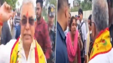 ‘Trinamool’s Dogs’: BJP Leader Dilip Ghosh Threatens To 'Choke' Woman Who Confronted Him in Kharagpur; Video Surfaces