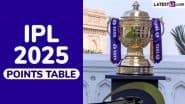 IPL 2025 Points Table Updated With Net Run Rate: Check Latest Team Standings and Leaderboard of Indian Premier League Season 18