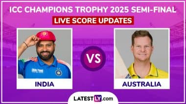 India vs Australia Live Score Updates of ICC Champions Trophy 2025 Semi-Final: Australia Opt to Bat, Make Two Changes, India Retain Same Team; See Playing XIs of Both Teams