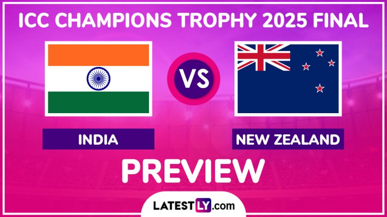 India vs New Zealand ICC Champions Trophy 2025 Final Preview: Likely Playing XIs, Key Battles, H2H and More About IND vs NZ CT Cricket Match in Dubai
