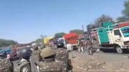 Madhya Pradesh: DJs Pelt Stone at Police Personnel; Stage Blockade on Indore-Ahmedabad Highway for 3 Hours in Jhabua District (Watch Video)