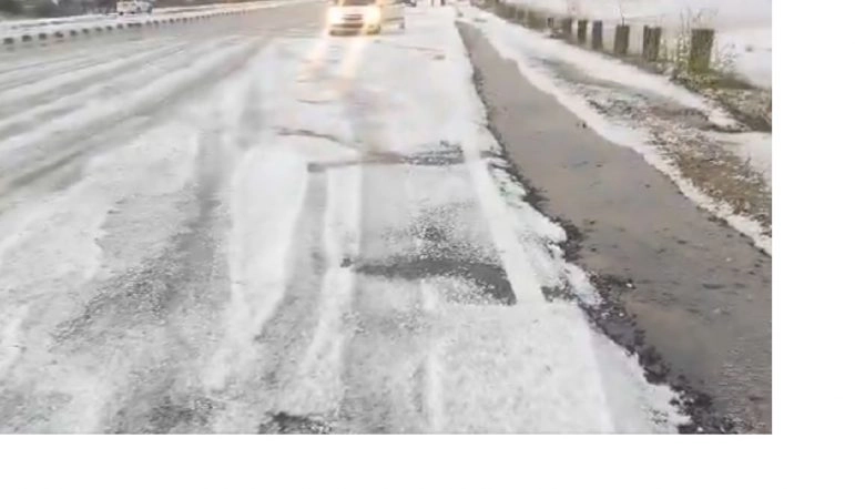 Hailstorm in Jhunjhunu districts blankets fields with layer of white