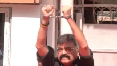 Jitendra Ahwad Wears Handcuffs in Maharashtra Assembly, Protests ‘Inhuman’ Deportation of Illegal Indian Immigrants From US (Watch Video)