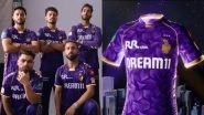 KKR Jersey for IPL 2025 Unveiled: See Pics and Video of Kit To Be Worn by Kolkata Knight Riders in Indian Premier League 18