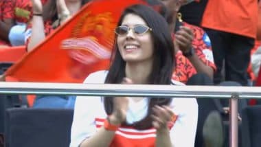 Kavya Maran All Smiles As Abhishek Sharma, Travis Head, Ishan Kishan Give Sunrisers Hyderabad Flying Start in Powerplay During SRH vs RR IPL 2025 Match (See Pic)