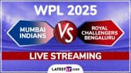 Mumbai Indians vs Royal Challengers Bengaluru WPL 2025 Free Live Streaming Online: Watch TV Telecast of MI-W vs RCB-W Women's Premier League T20 Cricket Match on Star Sports and JioHotstar Online