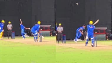 MS Dhoni Brings Out Trademark Helicopter Shot, Smashes Matheesha Pathirana for Six During CSK’s Practice Session Ahead of IPL 2025 (Watch Video)