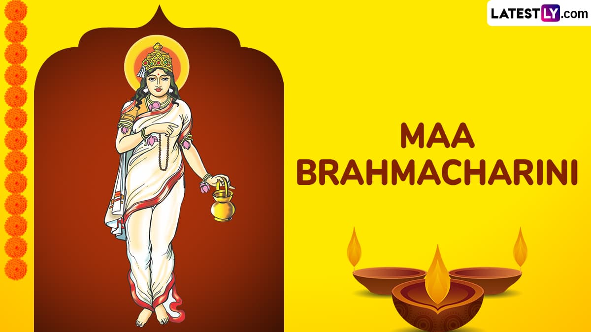 Chaitra Navratri 2025 Wishes and Maa Brahmacharini Images for Day 2: Share Happy Navratri Greetings, HD Wallpapers, Quotes and Messages To Celebrate the Festival