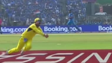 Ahead of India vs Australia ICC Champions Trophy 2025 Clash, Here's A Look Back at Travis Head's Sensational Catch to Dismiss Rohit Sharma in the Cricket World Cup 2023 Final (Watch Video)