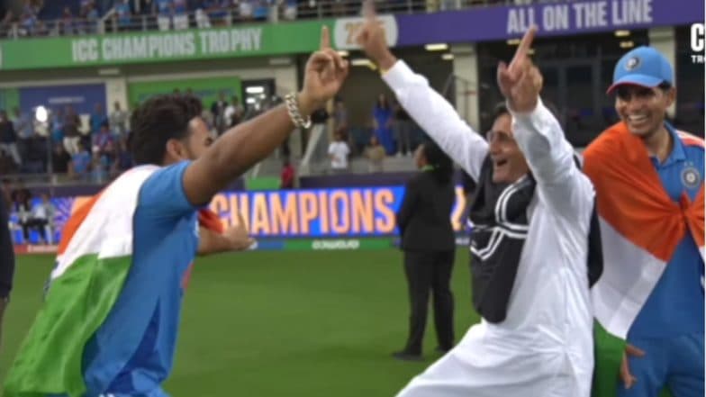 Shubman Gill슬롯사이트s Father Joins Rishabh Pant for 슬롯사이트Bhangra슬롯사이트 Dance After India슬롯사이트s ICC Champions Trophy 2025 Victory (Watch Video)