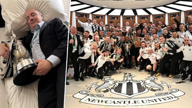 Newcastle United CEO Darren Eales Recreates Lionel Messi's Viral 'Trophy in Bed' Picture After Magpies Beat Liverpool To Win Carabao Cup 2024–25 (See Post)