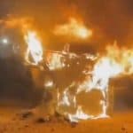 Noida: Driver Escapes Unhurt As Car Bursts Into Flames at Gaur Chowk in Uttar Pradesh, Video of ‘Burning Car’ Surfaces