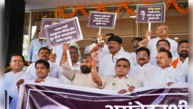 Maharashtra Assembly Session 2025: Opposition Stages Protest, Seeks Resignation of 2 Ministers, Yogesh Kadam and Jaykumar Gore